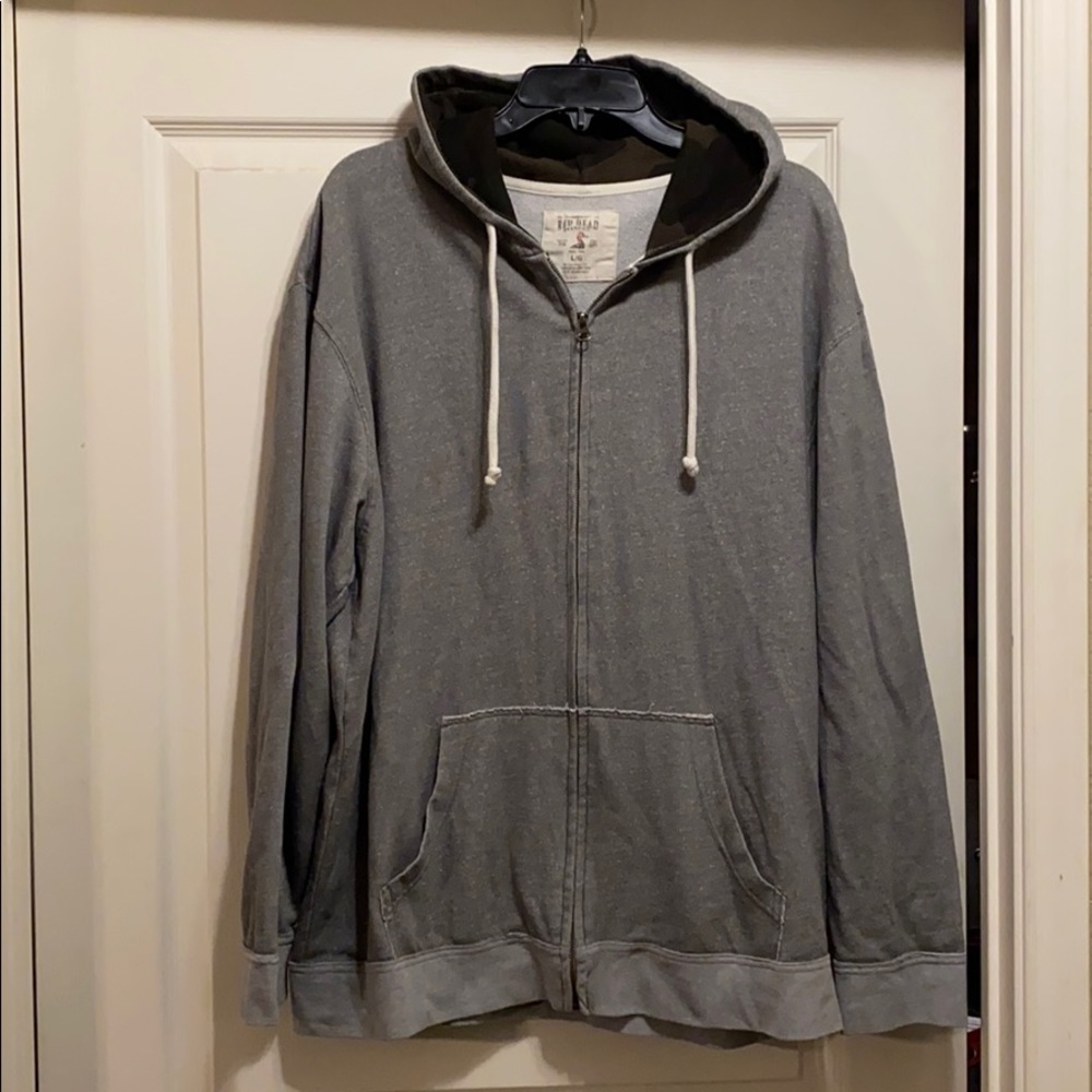 RedHead full zip hoodie with camo hood